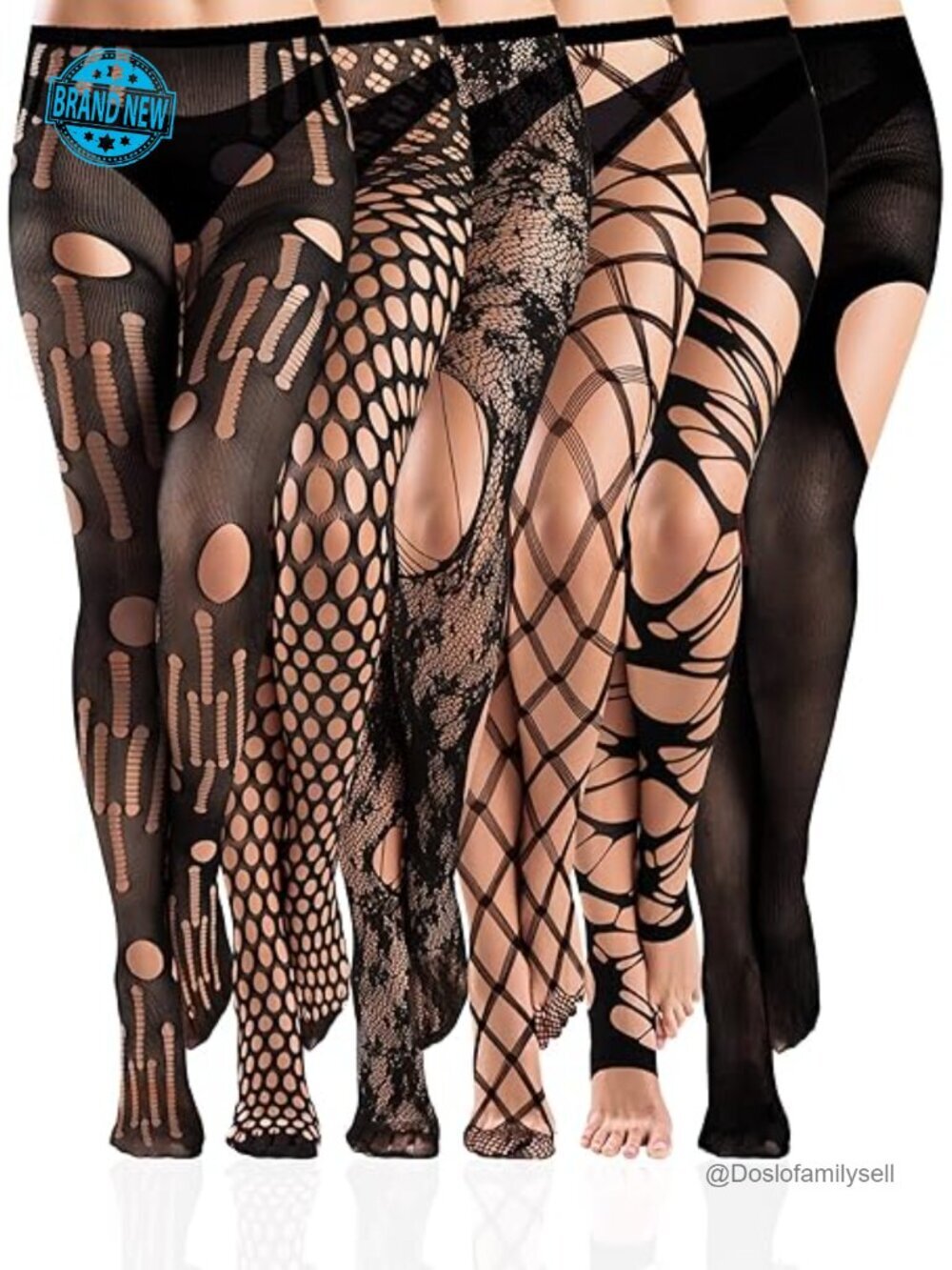Fishnet Thigh High Stockings Lace Tights Spider Web Mesh Pantyhose 6 Pairs